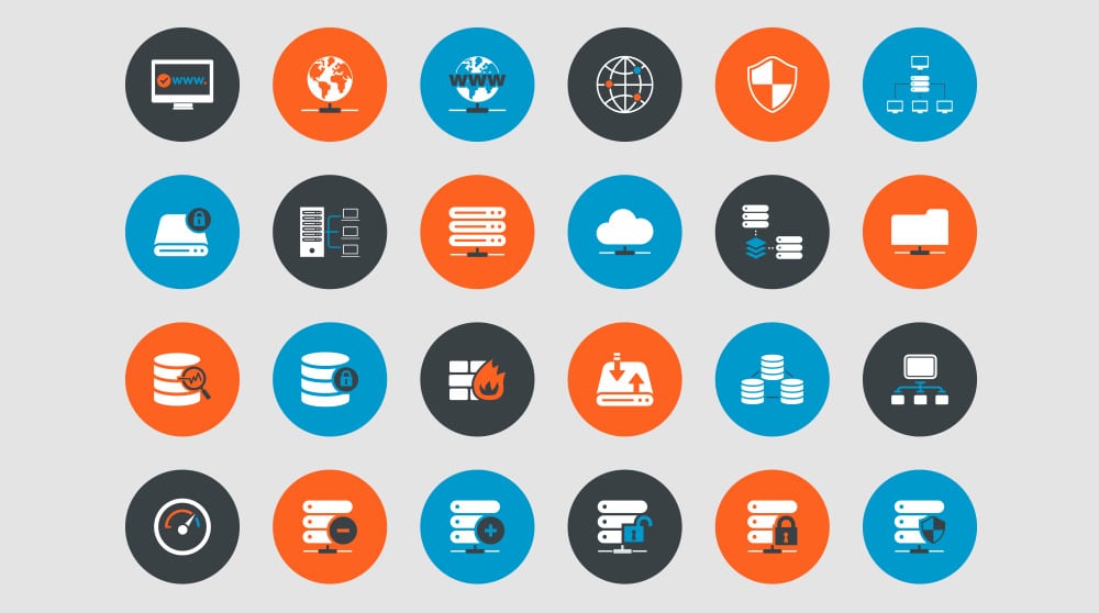 Web Hosting & Technical Support Icons