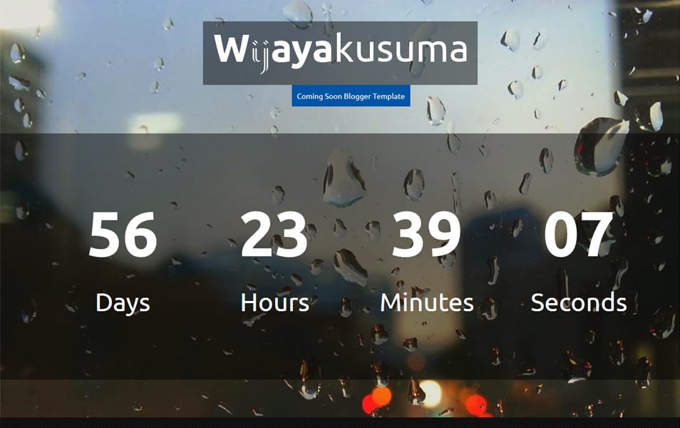 Wijayakusuma Responsive Coming Soon Blogger template