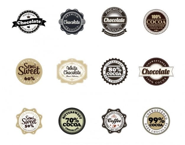 chocolate vector badges