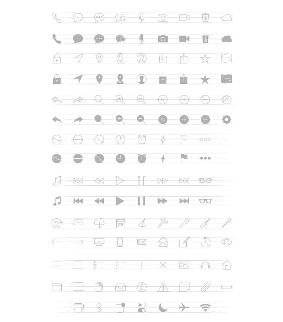 iOS 7 Inspired Line Icons