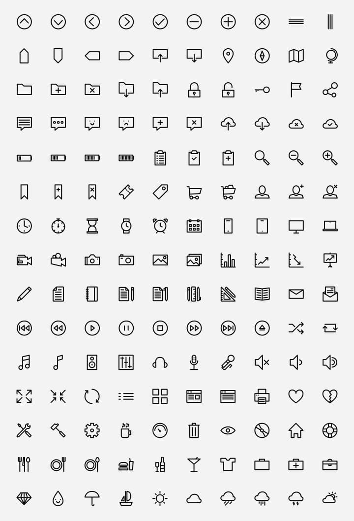 outlined icons