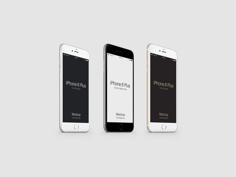 3-4 iPhone 6 Plus Psd Vector Mockup