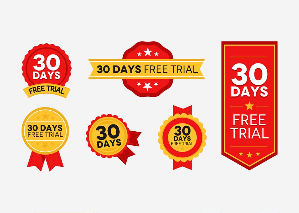 30 Days Free Trial Badges