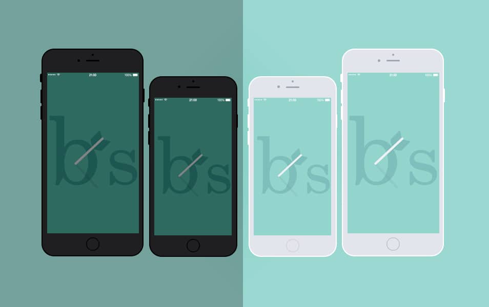 Apple iPhone 6 and 6 Plus Black & White Mock Up