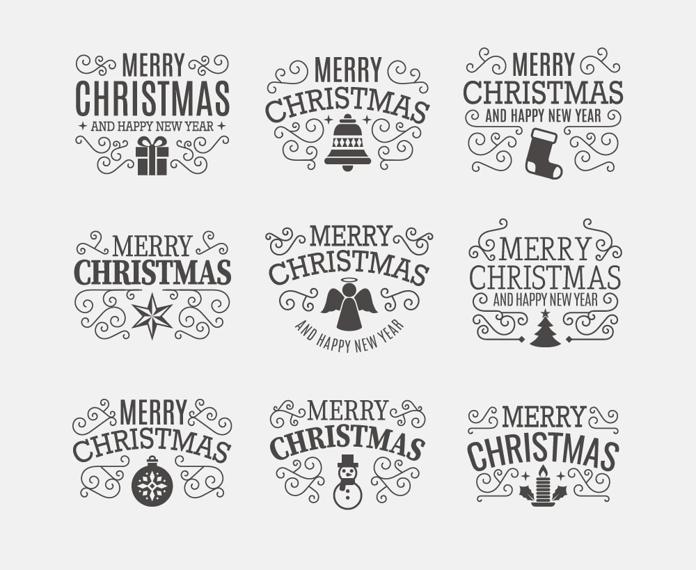 Elegant Christmas Badges