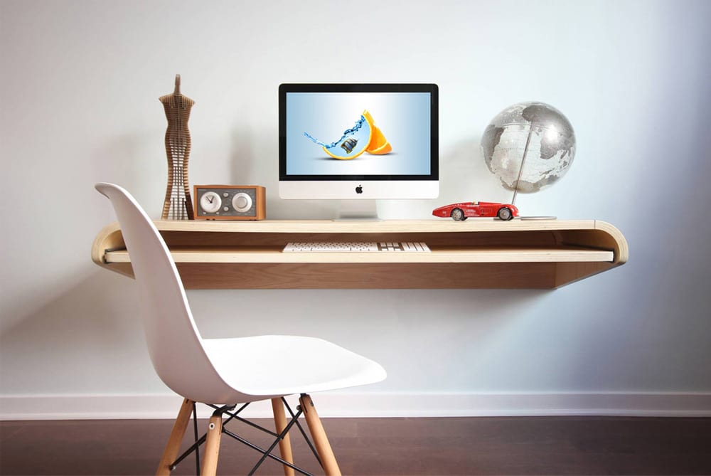 Floating Desk Mockup PSD