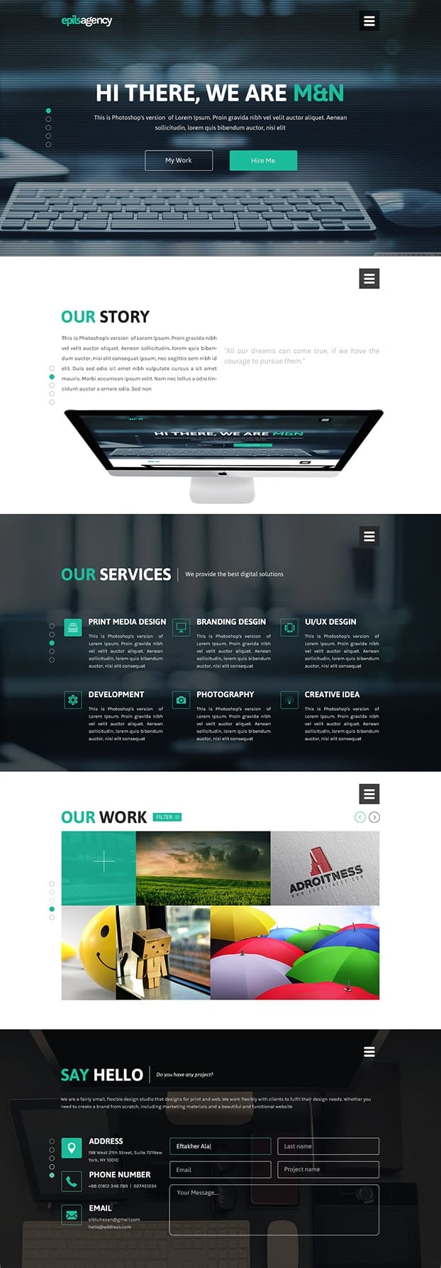 Free Creative Agency Web Design PSD