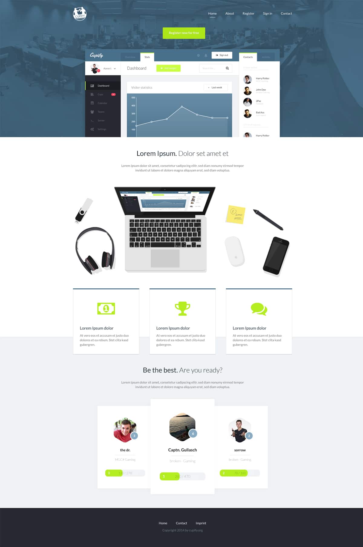 Free Cupify Homepage PSD