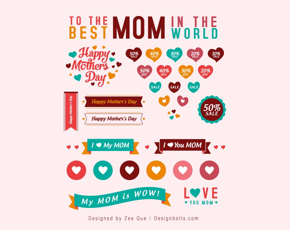 Free Cute Mother’s Day Sale Vectors, Icons & Banners