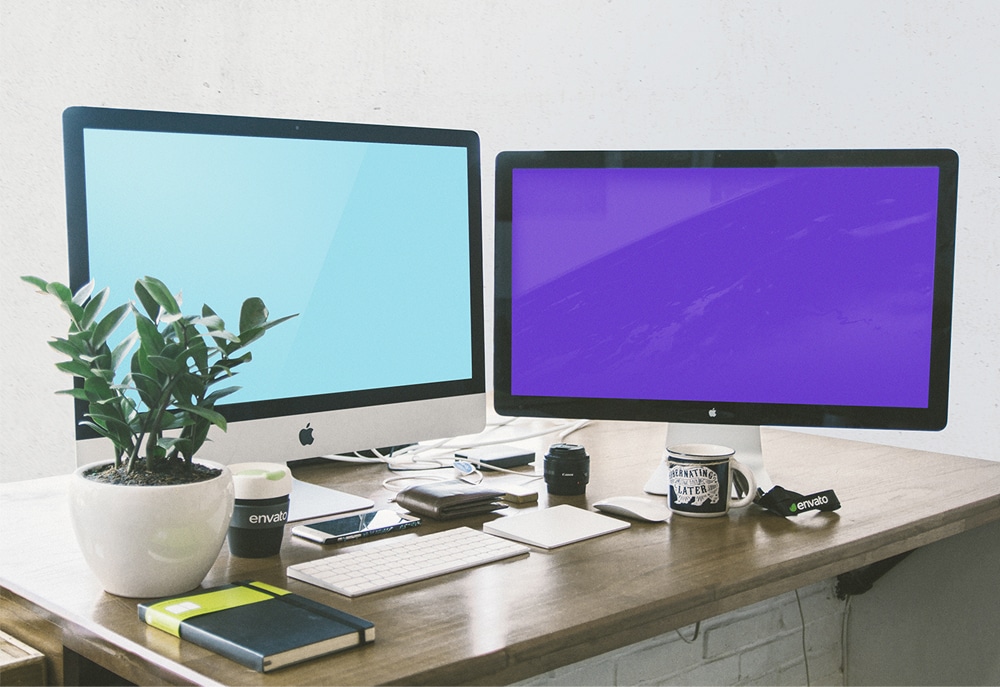 Free Envato Workspace Mockup PSD