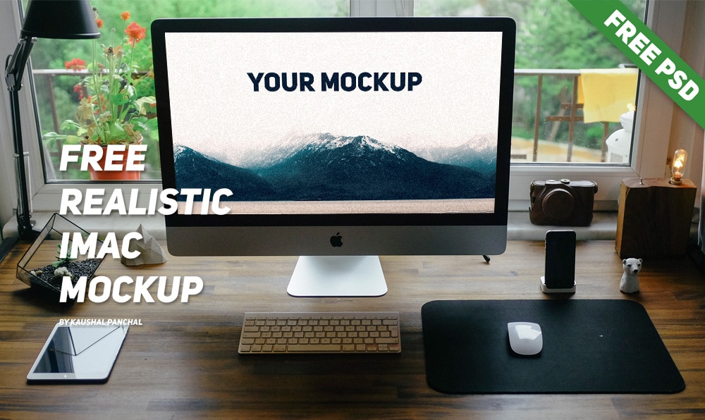 Free Realistic iMac Mockup