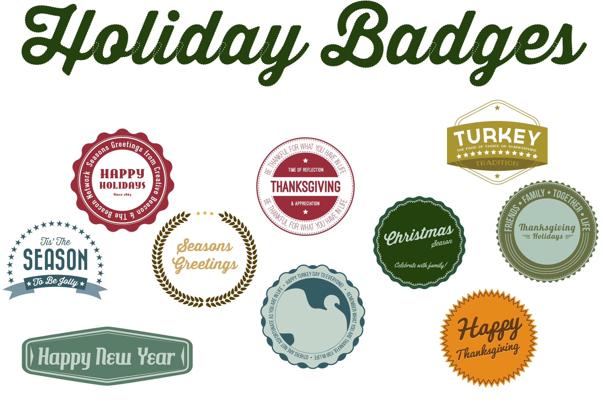 Free Vector Holiday Season Badges