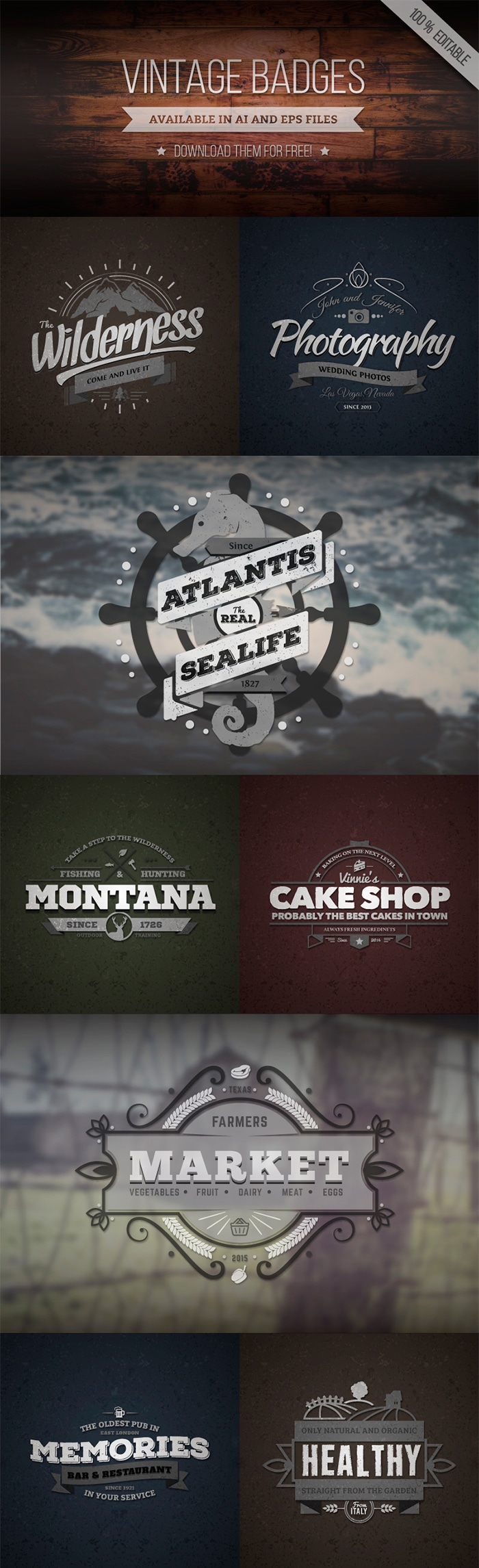 Free Vintage Badges