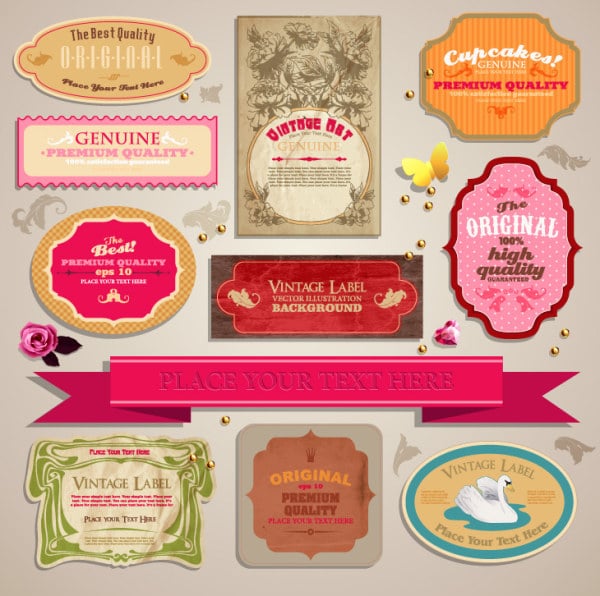 Free Vintage Labels Tags Vector