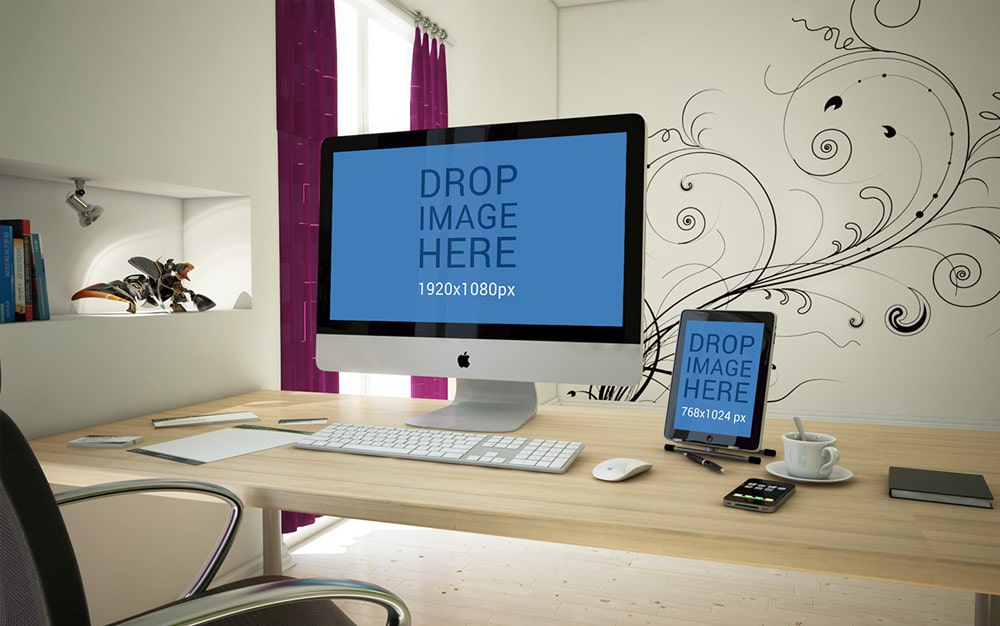 Free iMac and iPad Mockup PSD
