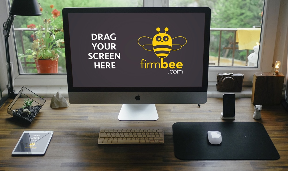 Freelance Workspace with Apple Devices iMac & iPad