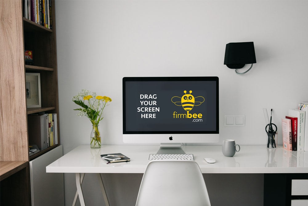 Freelance workspace with Apple iMac