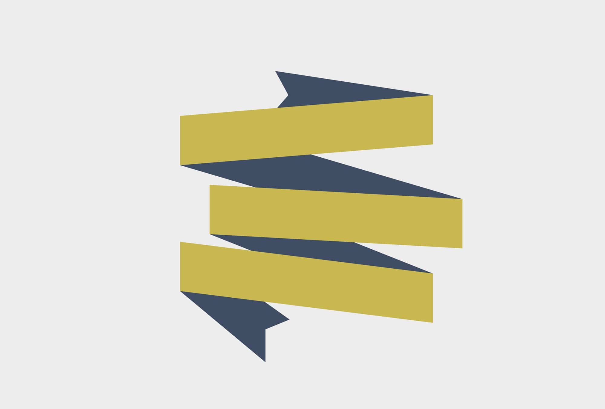 Gold and Navy Ribbon Vector