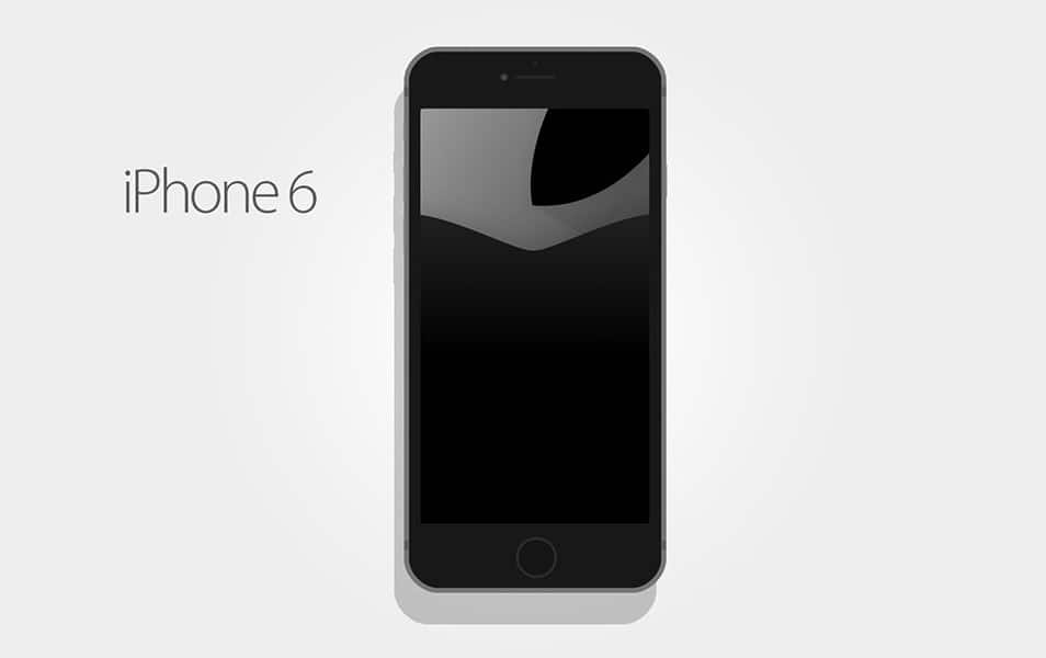 Iphone 6 Flat Mockup PSD