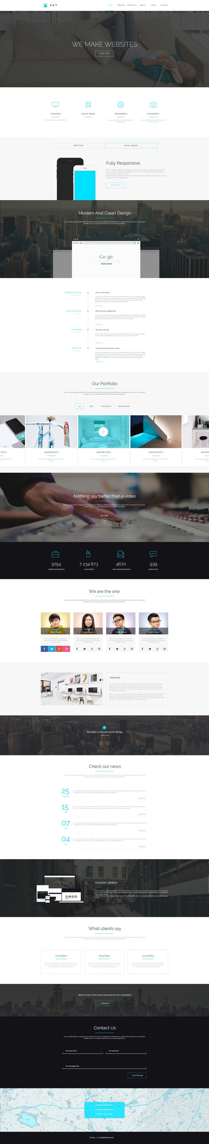 Ket - Single Page PSD Web Template