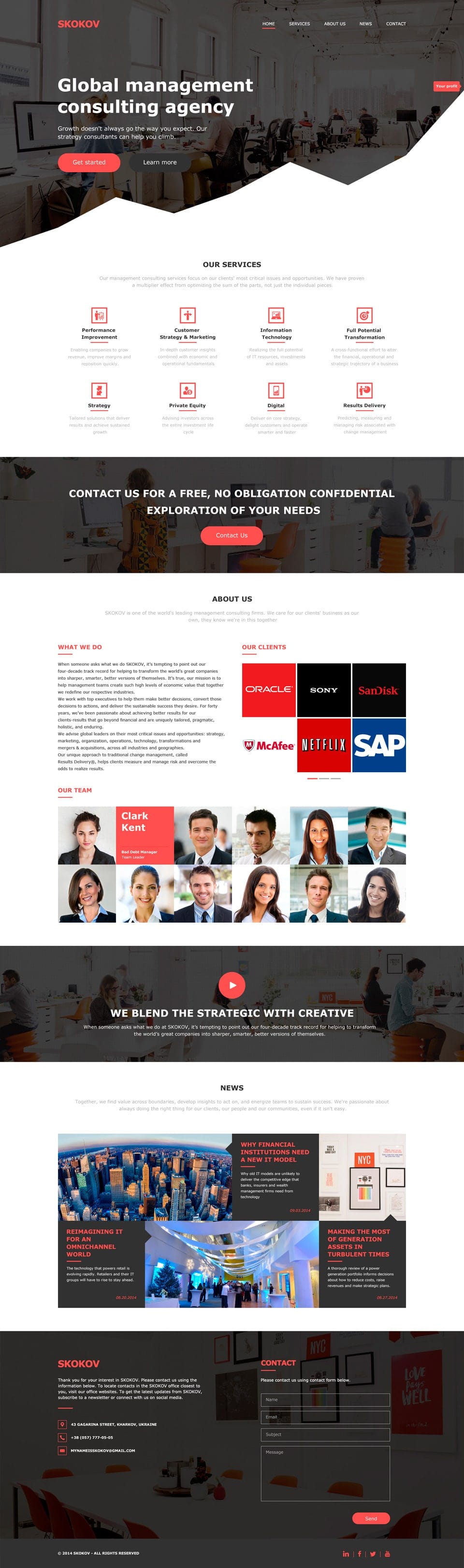Skokov Profit — Free Business PSD Template