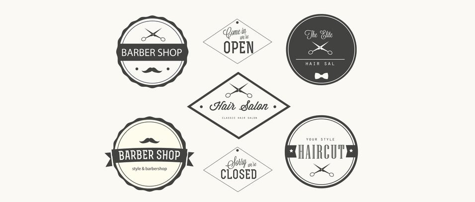 Trendy Barber Shop Labels