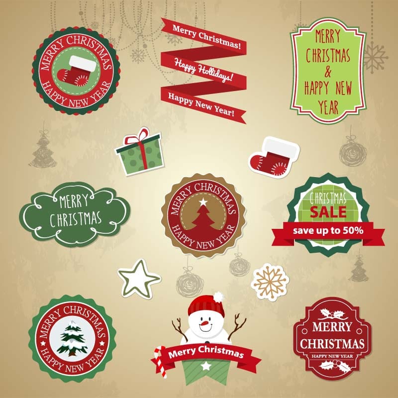Vector Christmas Badges