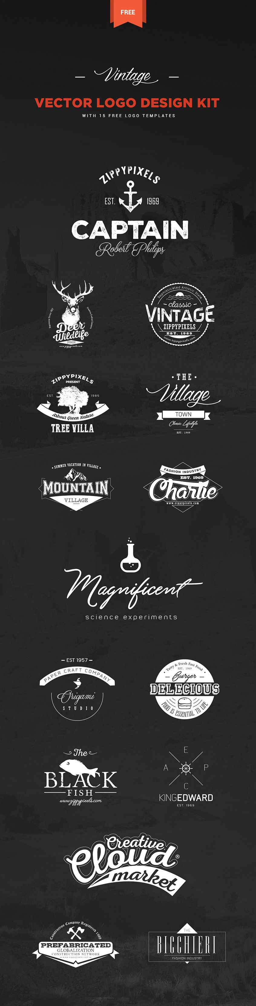 Vintage Vector Logo Design Kit