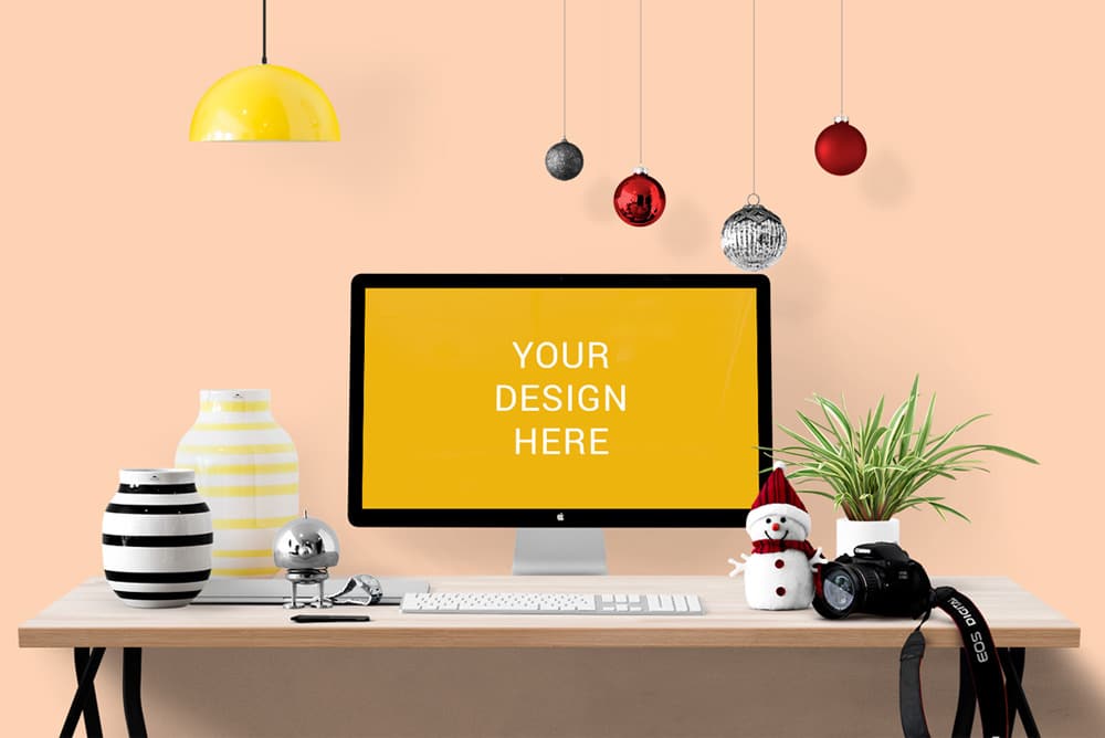 iMac Cinema Display Mockup PSD