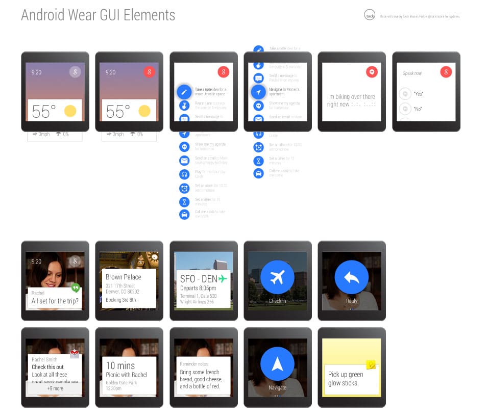 Android Wearable GUI Elements