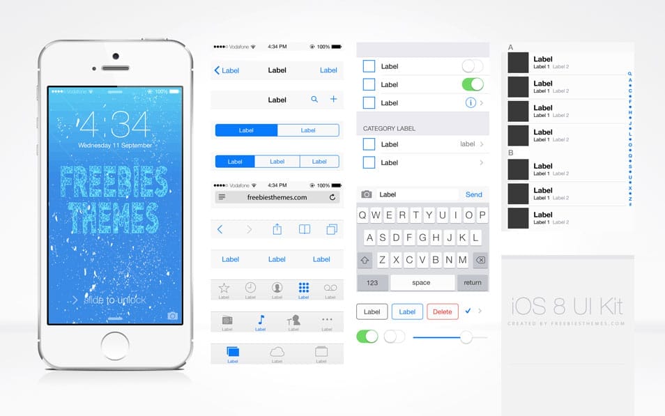 Apple iOS 8 Ul Kit PSD