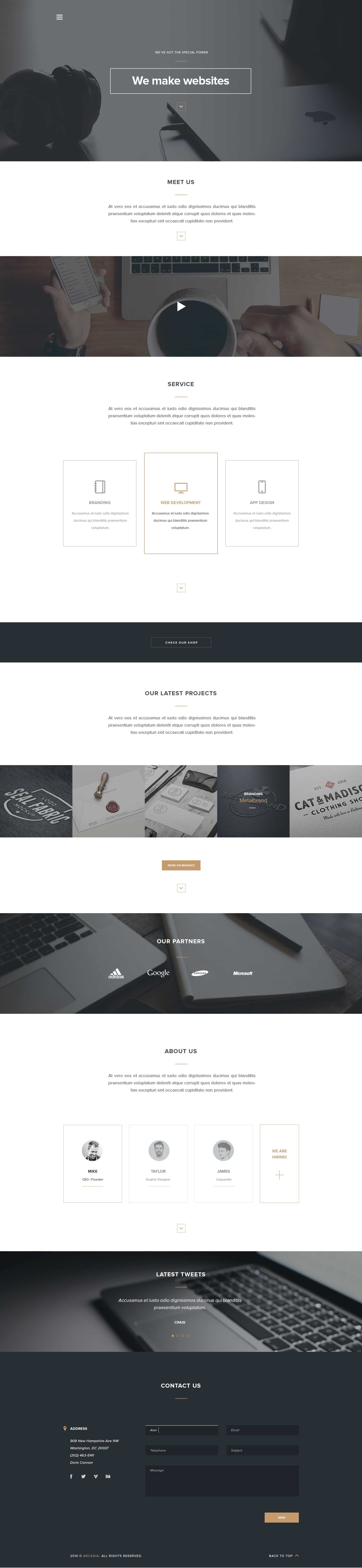 Arcadia – Free Landing Page Template PSD