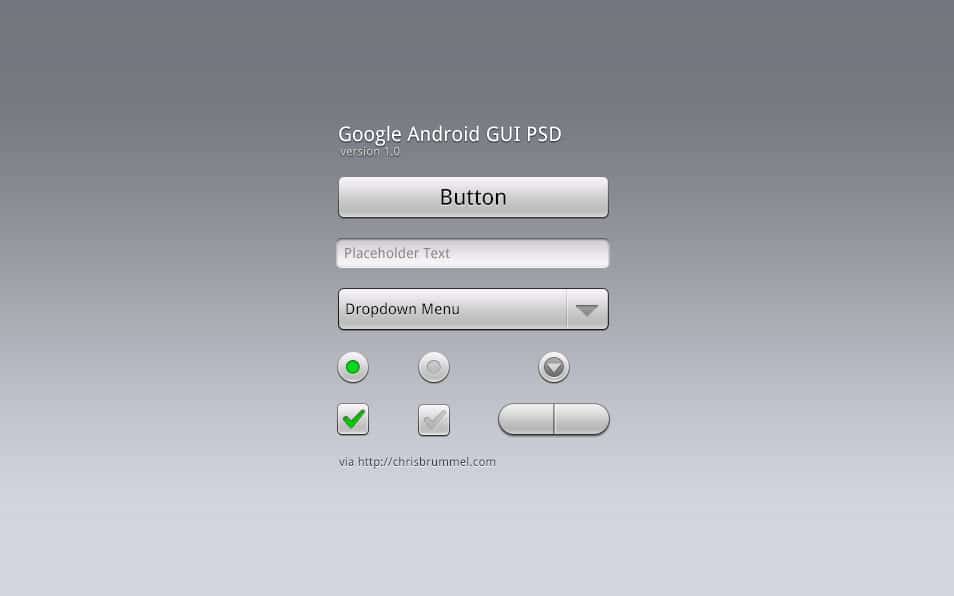 Google Android GUI PSD