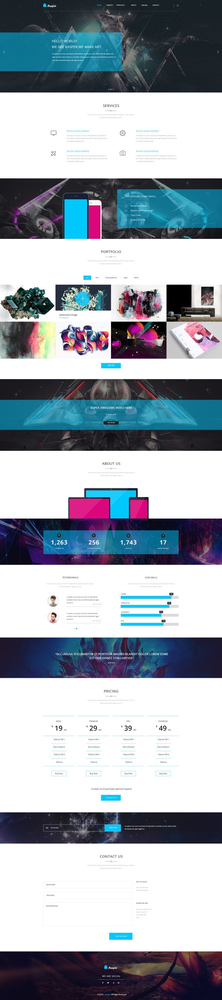 Kasper - One Page Creative PSD Template