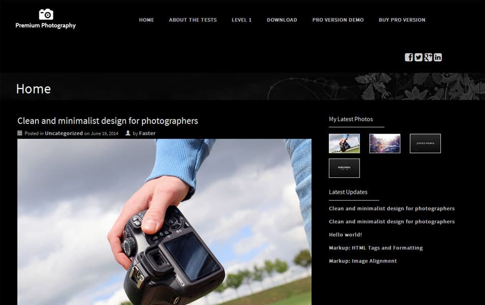 Premium Photography Free Photography WordPress Theme