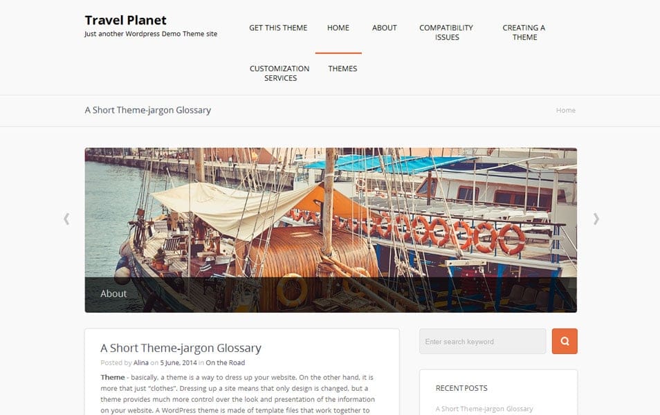 Travel Planet Free Photography WordPress Theme