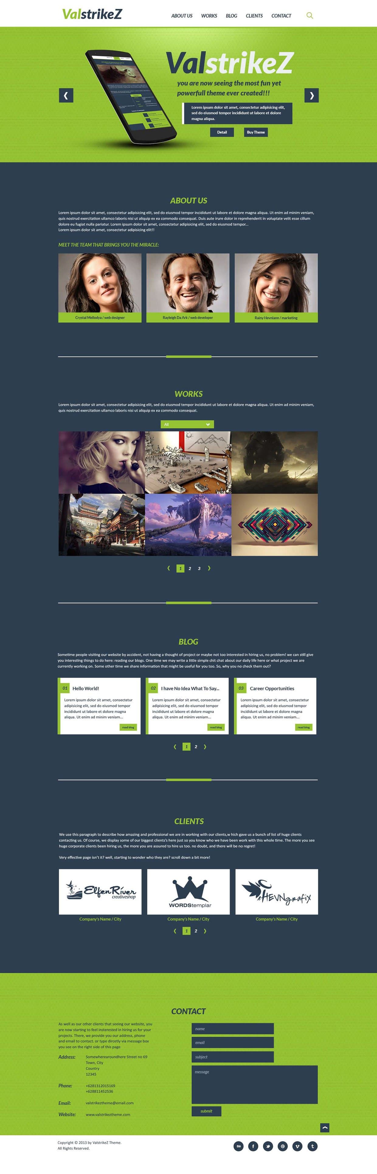 ValstrikeZ One Page Portfolio PSD