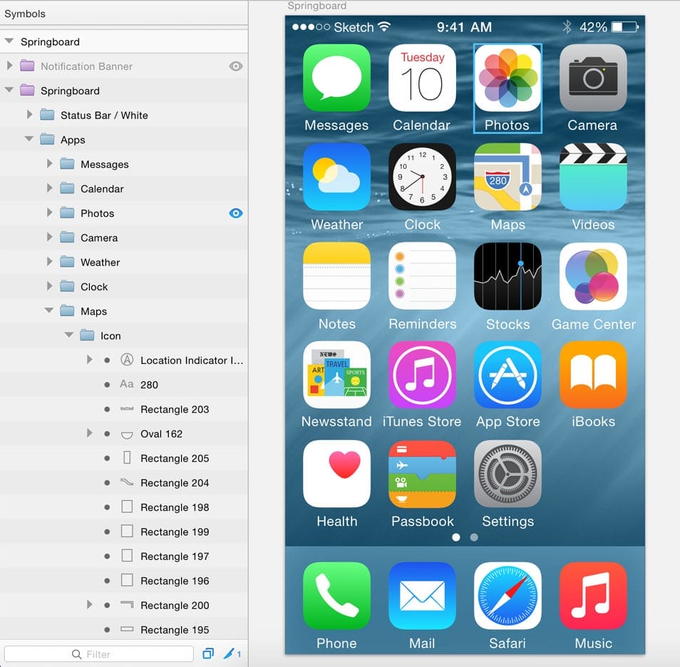 iOS 8 UI Kit for Sketch
