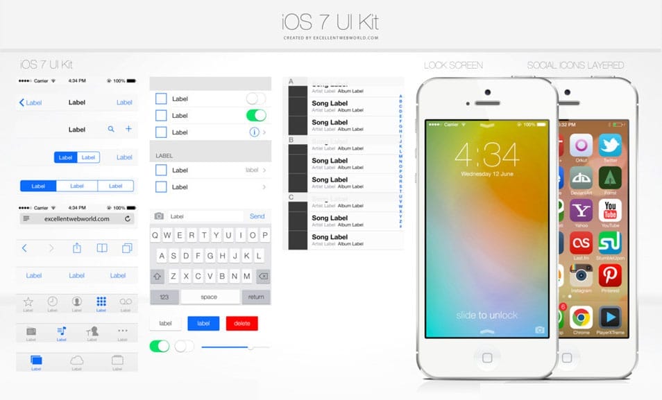 iOS7 GUI kit free
