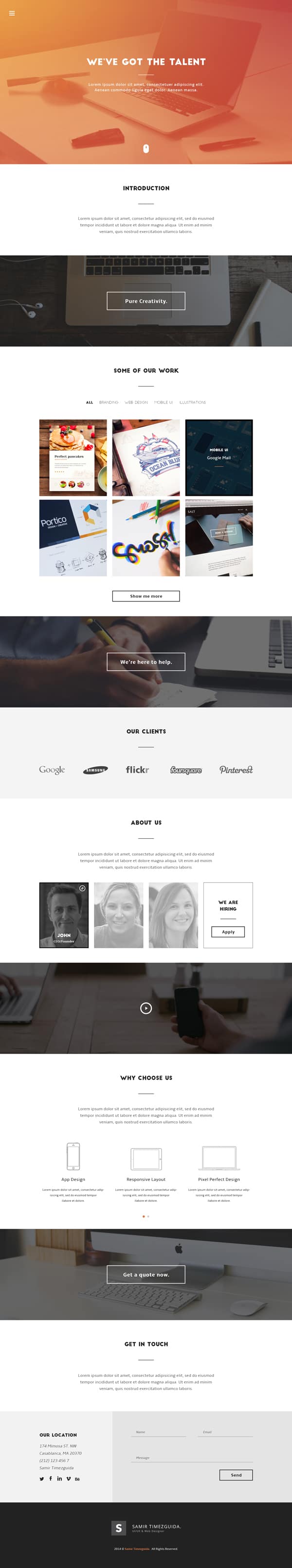 Casablanca Free Template PSD