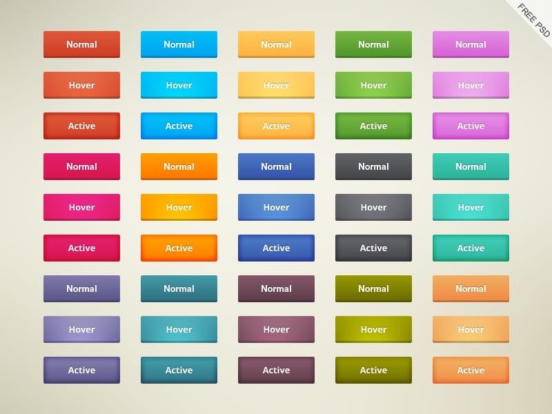 Free Cool Buttons PSD