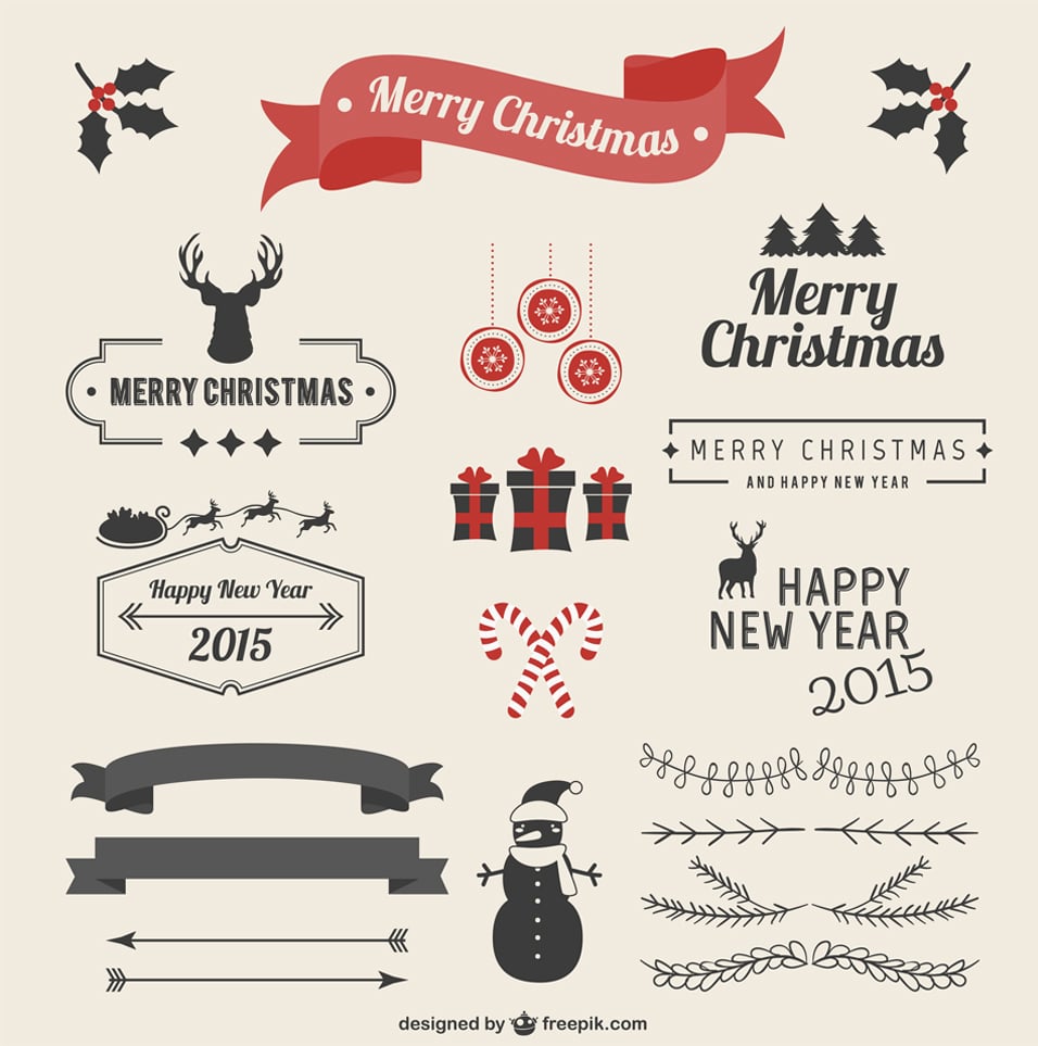 Vintage Christmas vector ornaments