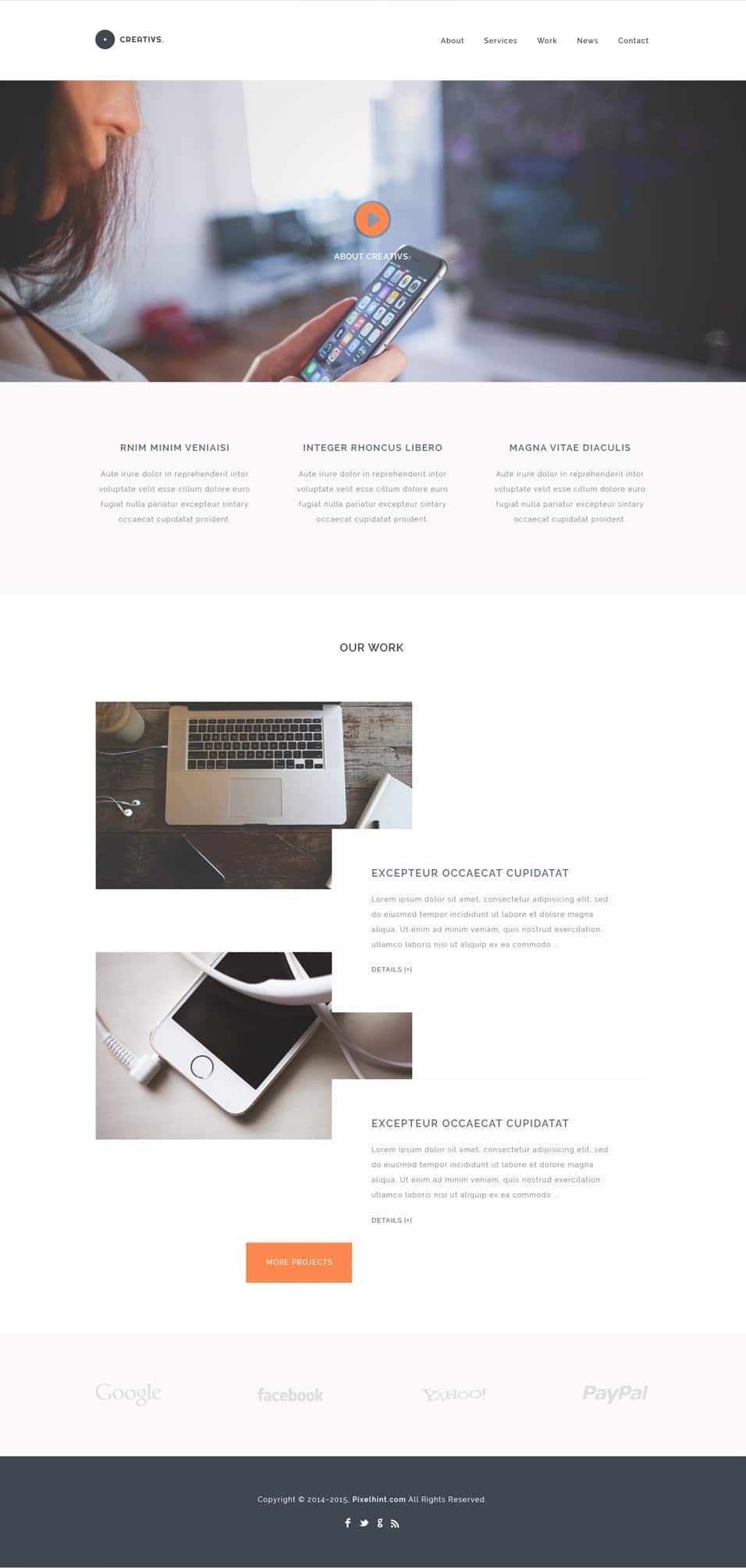 Creativs – Free Complete Website Template (PSD & HTML5)