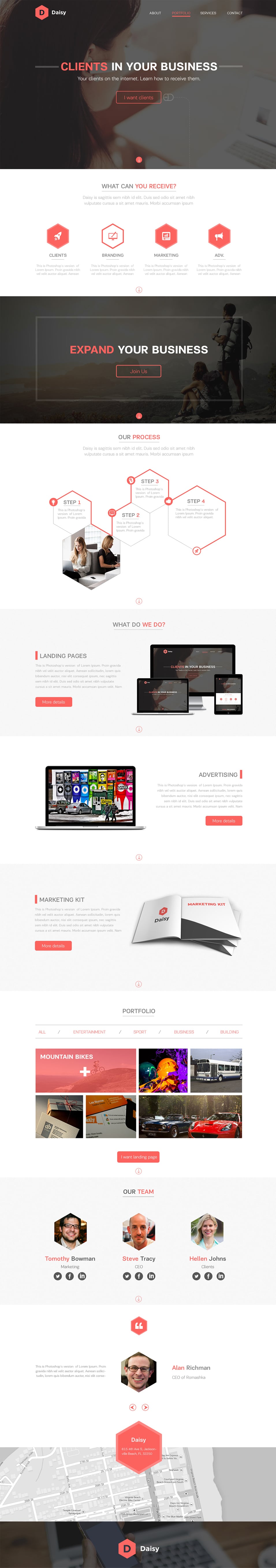 Daisy - Free Landing Page PSD