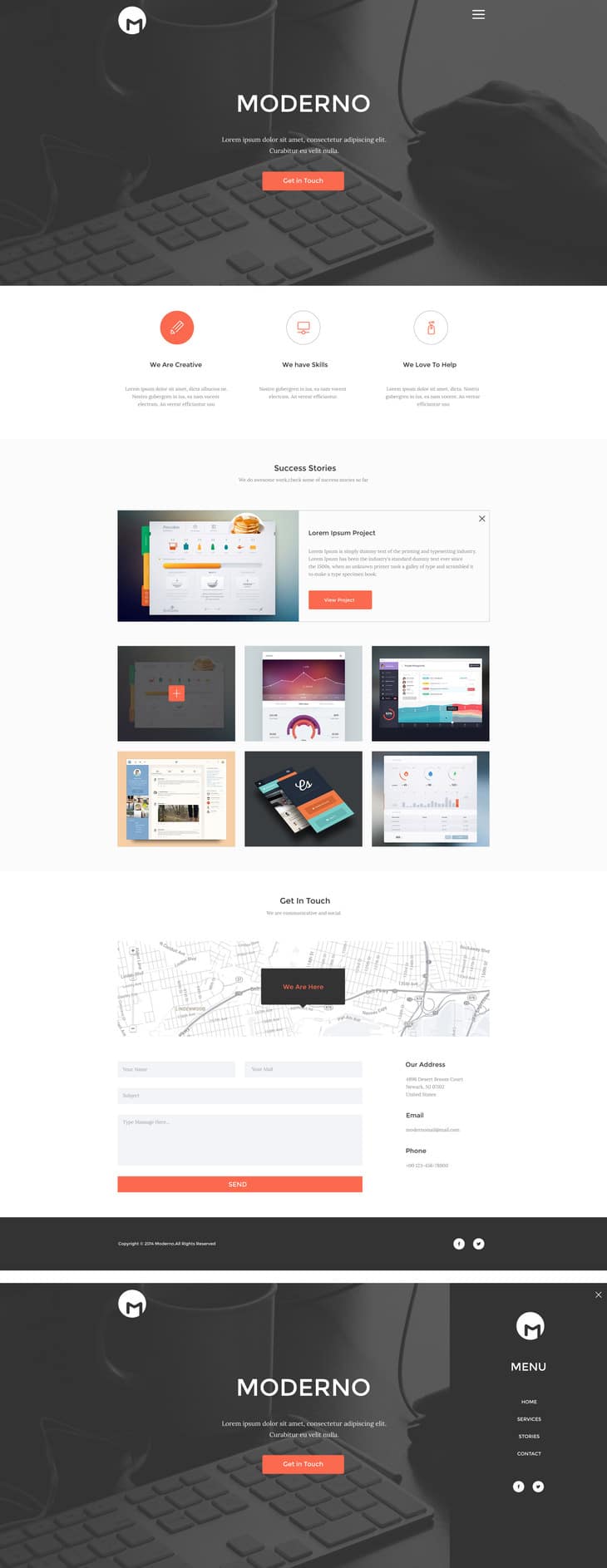 Moderno – Creative Simple Portfolio Page