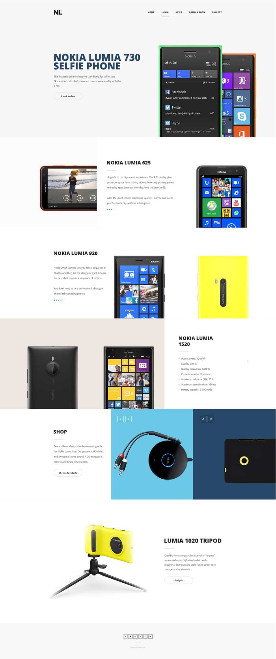 Nokia Lumia - Free PSD Template