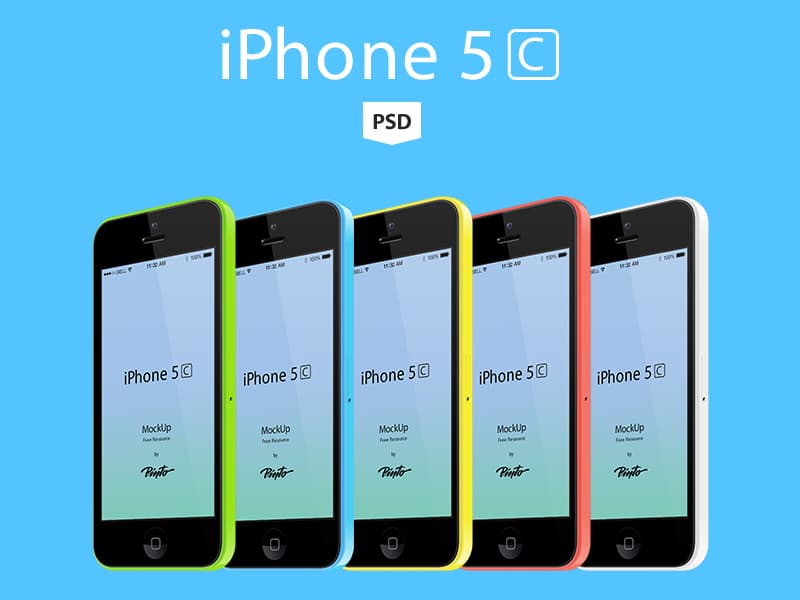 iPhone 5C Free Vector Mockup PSD