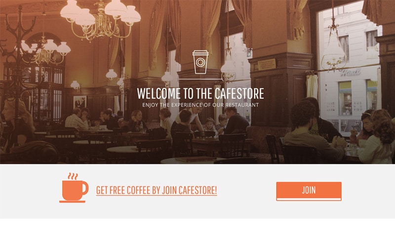 Cafestore - Free One Page Template PSD