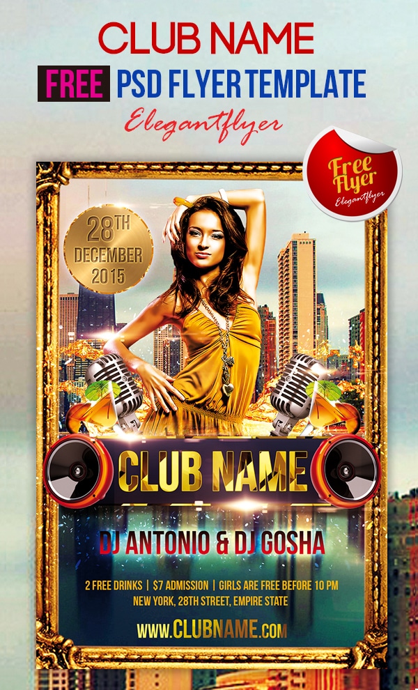 Club Name - Free Club and Party Flyer Template PSD