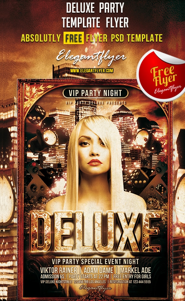 Deluxe Party – Free Club and Party Flyer Template PSD